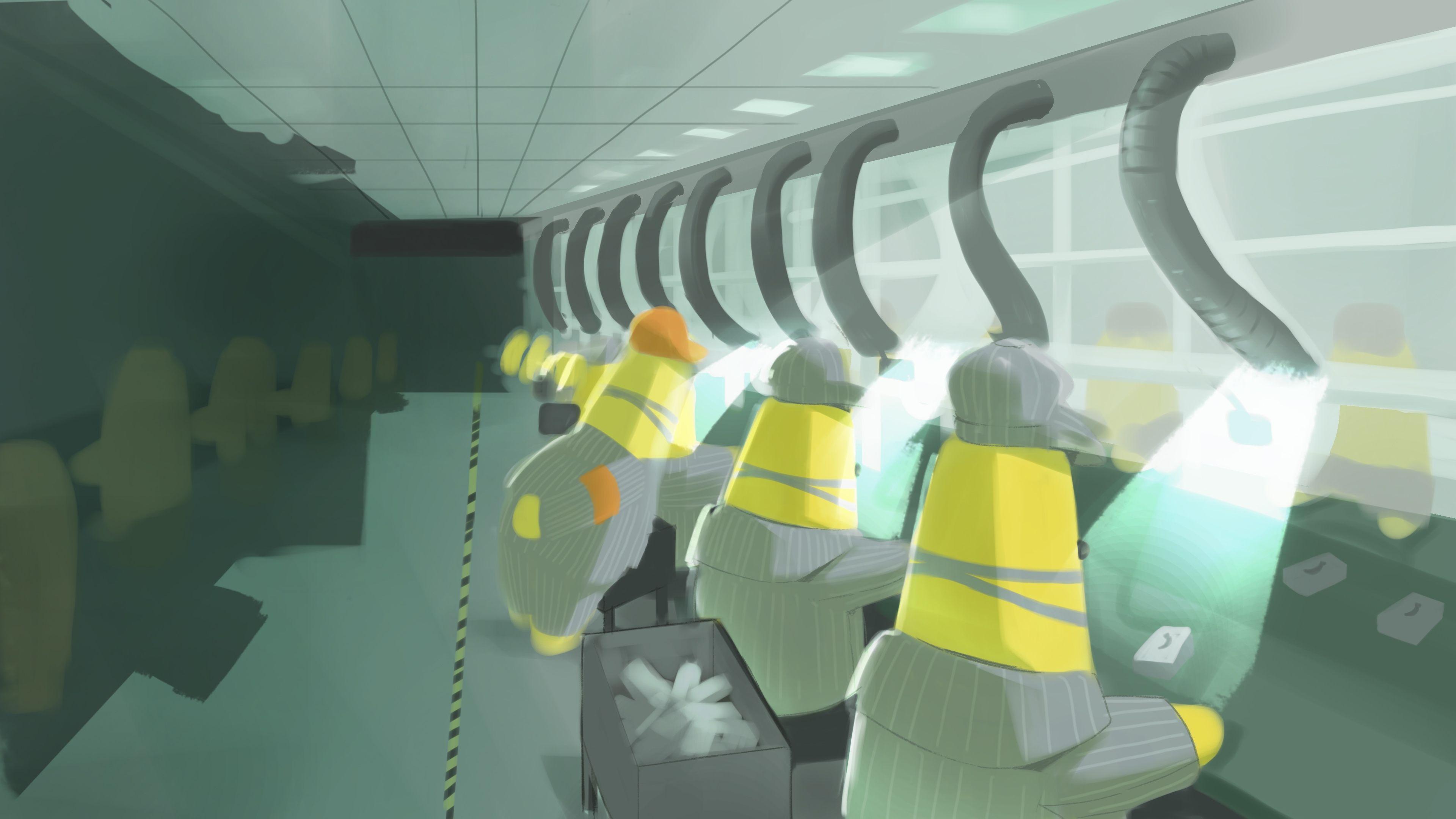 An illustration part of the point and click narrative that depicts Ytron Electronics Factory.